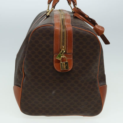 Luxury CELINE Macadam Canvas Boston Bag PVC Leather Brown  83386