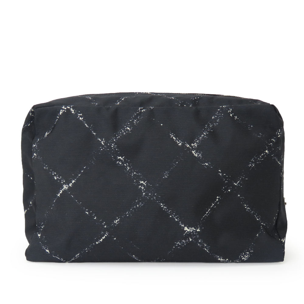 CHANEL Pouch Nylon black Travel line Women