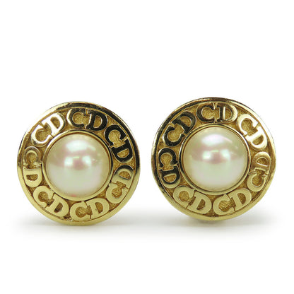 Christian Dior Earring metal gold CD logo Women