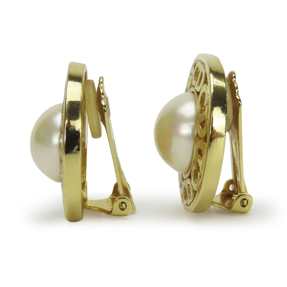 Christian Dior Earring metal gold CD logo Women