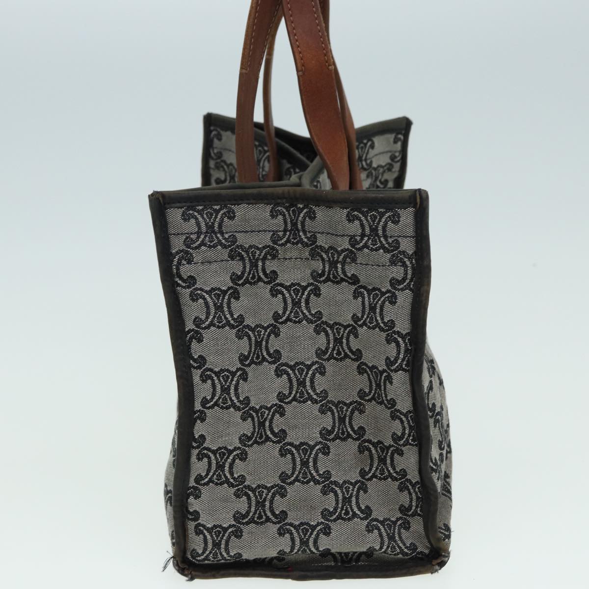 Luxury CELINE Paris Macadam Canvas Hand Bag Gray  83427