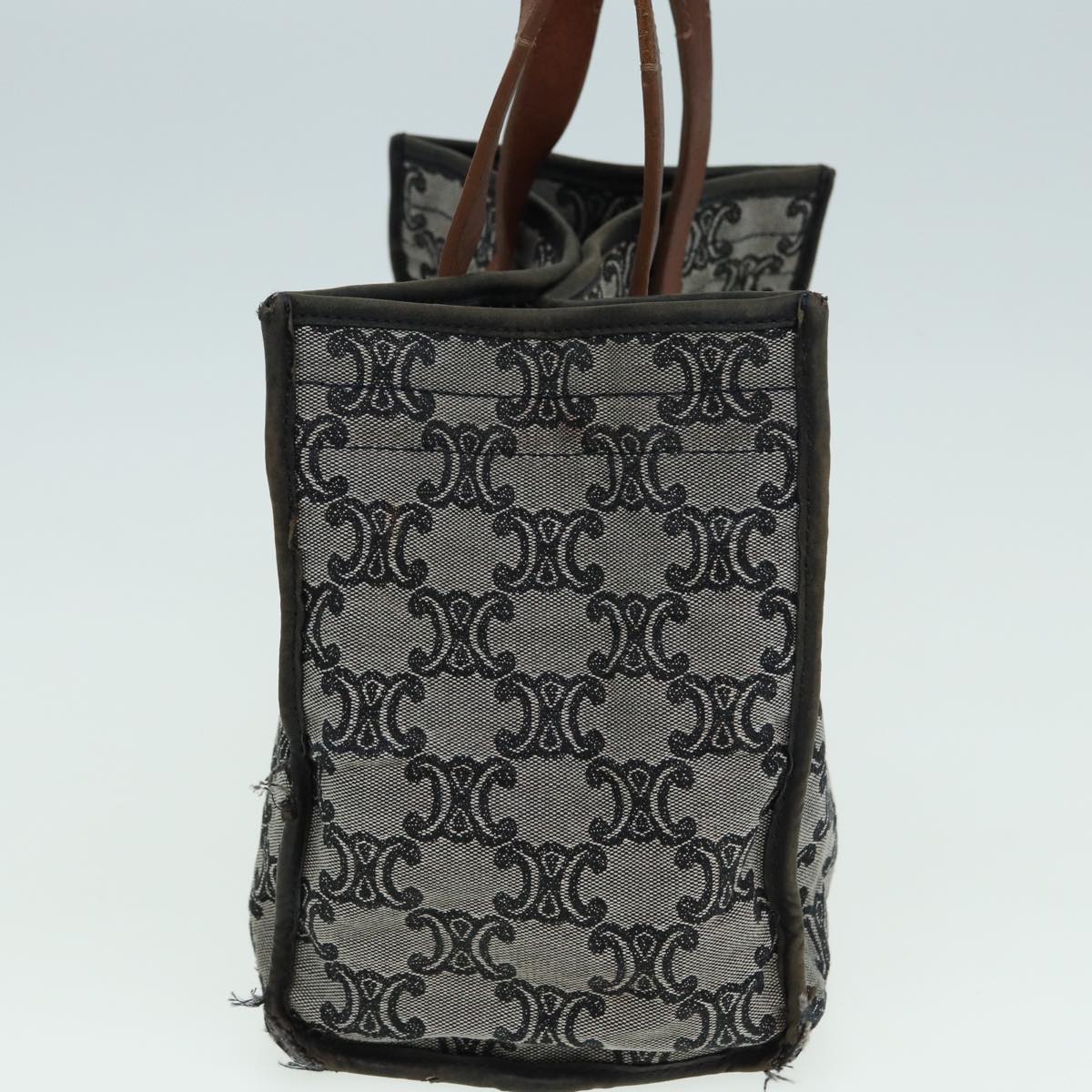 Luxury CELINE Paris Macadam Canvas Hand Bag Gray  83427