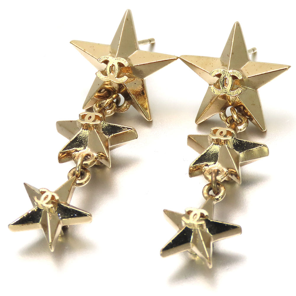 CHANEL Pierce metal gold COCO Mark Triple star
