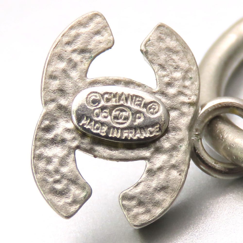 CHANEL Pierce metal white COCO Mark