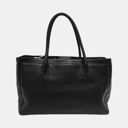 Chanel Cerf Executive Black Caviar Leather Handbag Gold Hardware