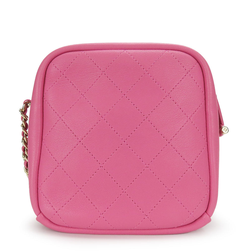 CHANEL Shoulder Bag leather pink Matrasse