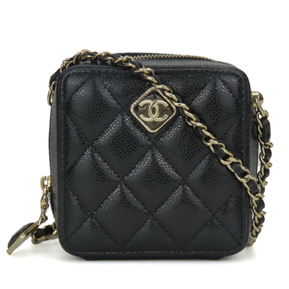 CHANEL Shoulder Bag leather black