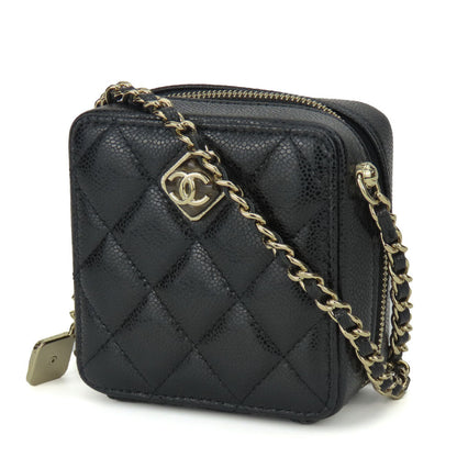 CHANEL Shoulder Bag leather black