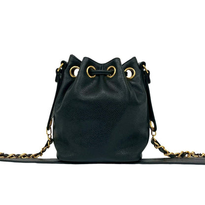 CHANEL Shoulder Bag Matt caviar skin black