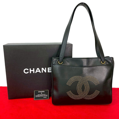 CHANEL Tote Bag leather black