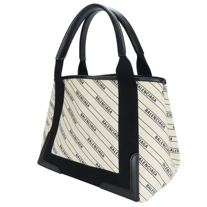 BALENCIAGA Handbag 339933 canvas off white Navy kabas