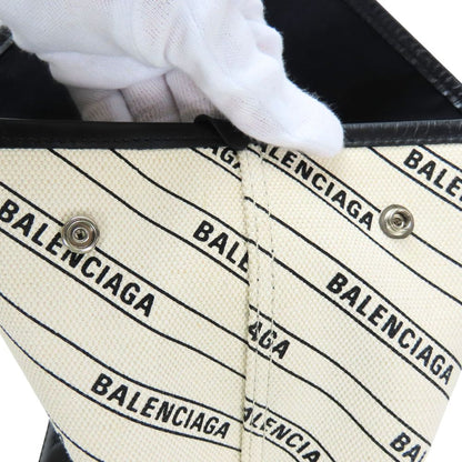 BALENCIAGA Handbag 339933 canvas off white Navy kabas