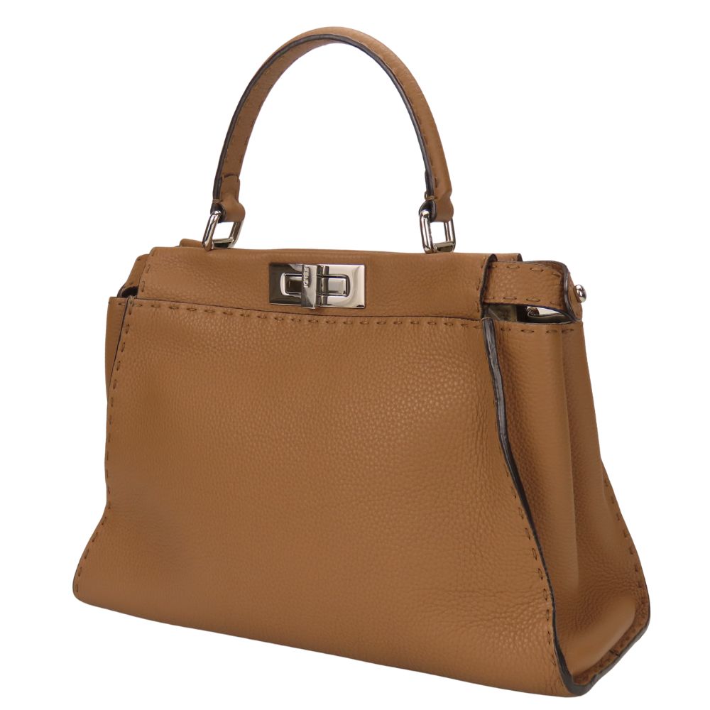 FENDI Handbag 8BN290 leather Brown Celeria Peekaboo Women