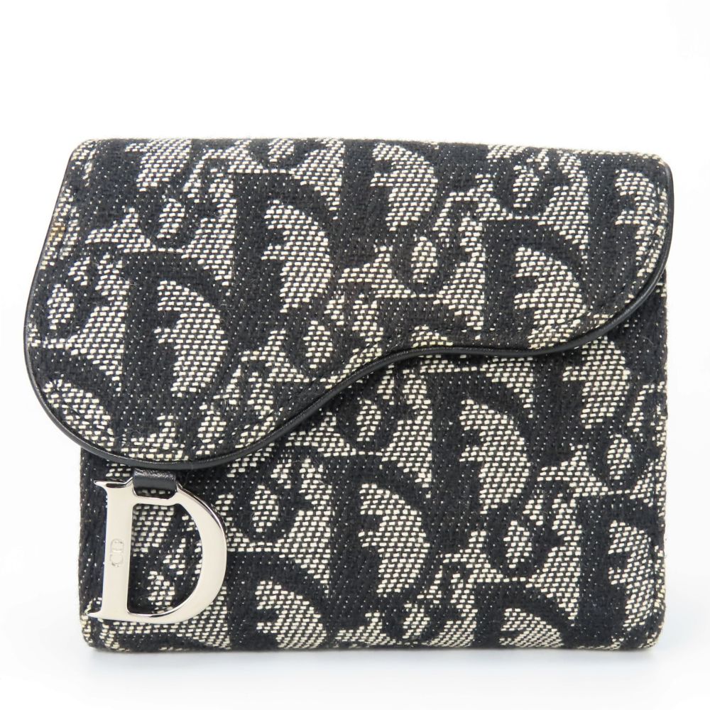 Christian Dior Bifold Wallet canvas black Women