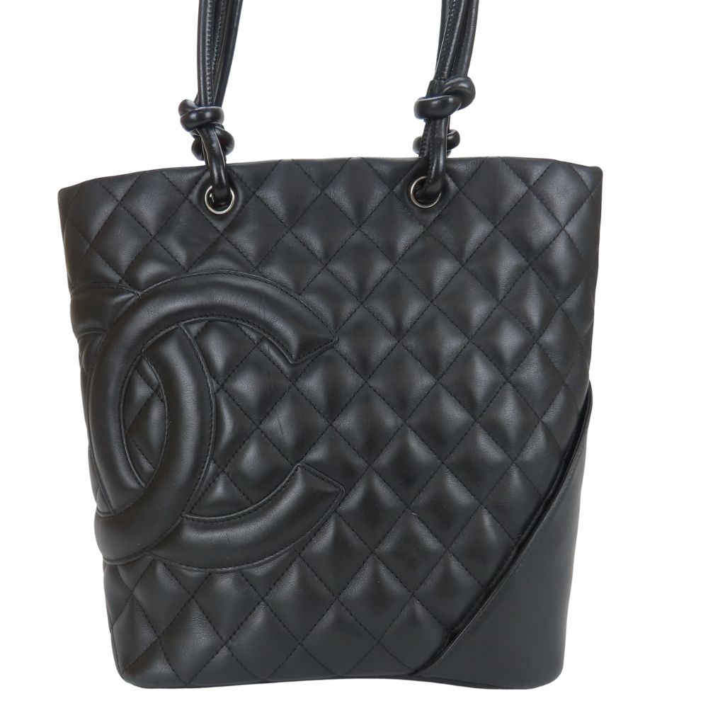 CHANEL Tote Bag A25167 leather black Cambon line Women