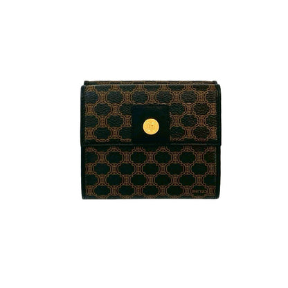 CELINE Tri-fold wallet leather black