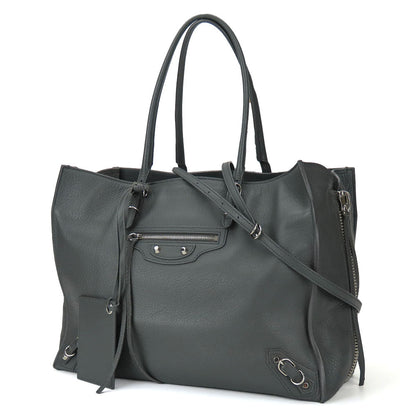 BALENCIAGA Tote Bag 432596 Calfskin gray paper