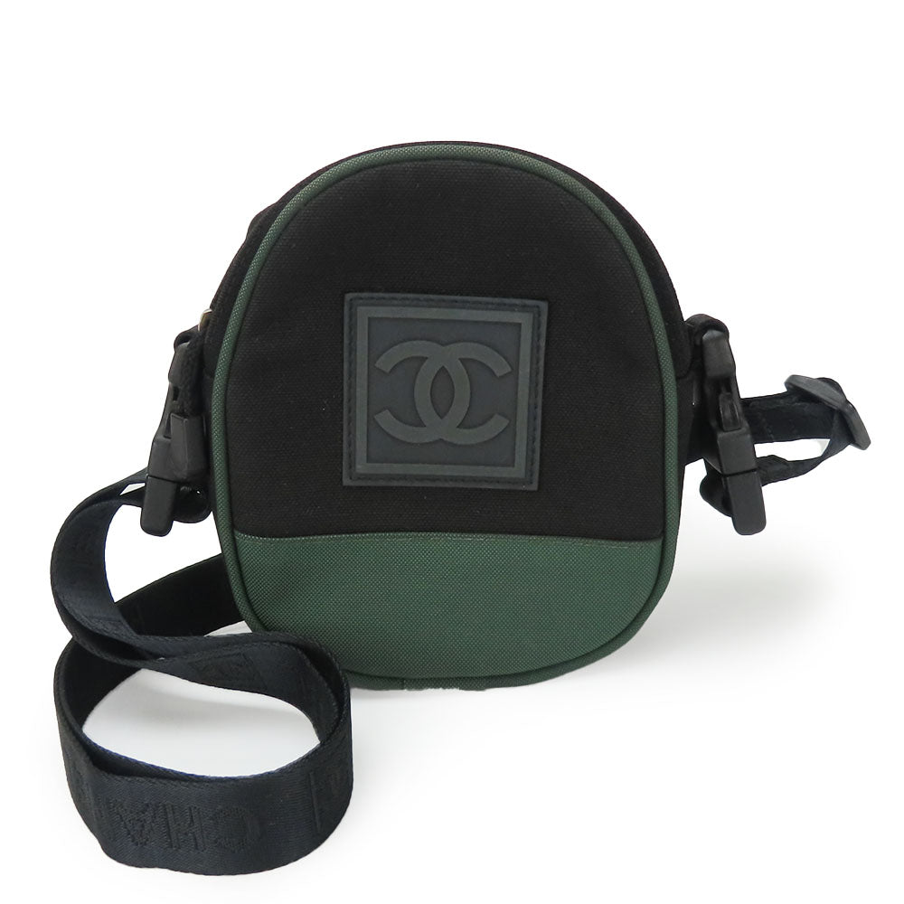 CHANEL Shoulder Bag canvas black Women