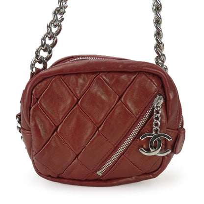 CHANEL Shoulder Bag lambskin Bordeaux quilting Women