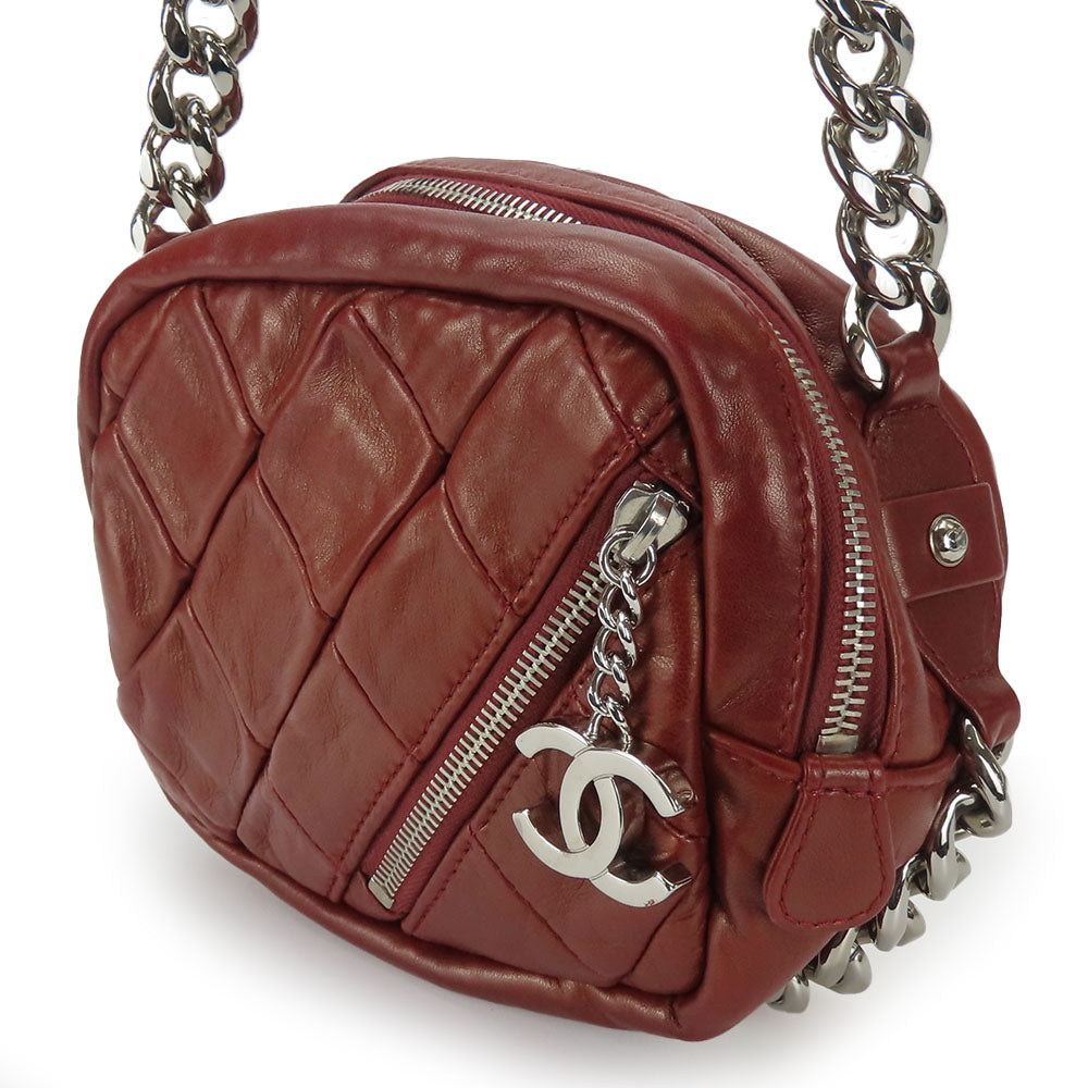 CHANEL Shoulder Bag lambskin Bordeaux quilting Women