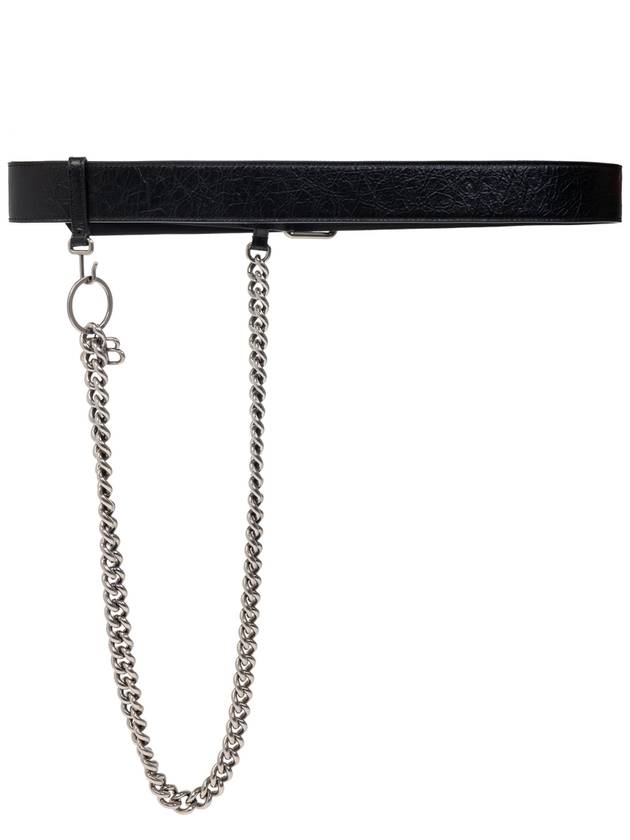 Luxury Balenciaga Trending 2025 Luxury Balenciaga Trending 2025 Leather Belt With Chain, Men's, Black