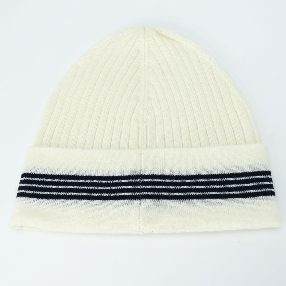 CHANEL Knit cap cashmere white
