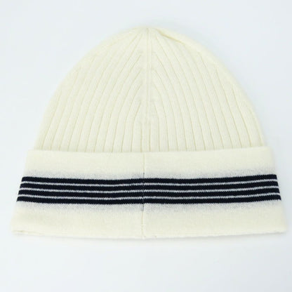 CHANEL Knit cap cashmere white