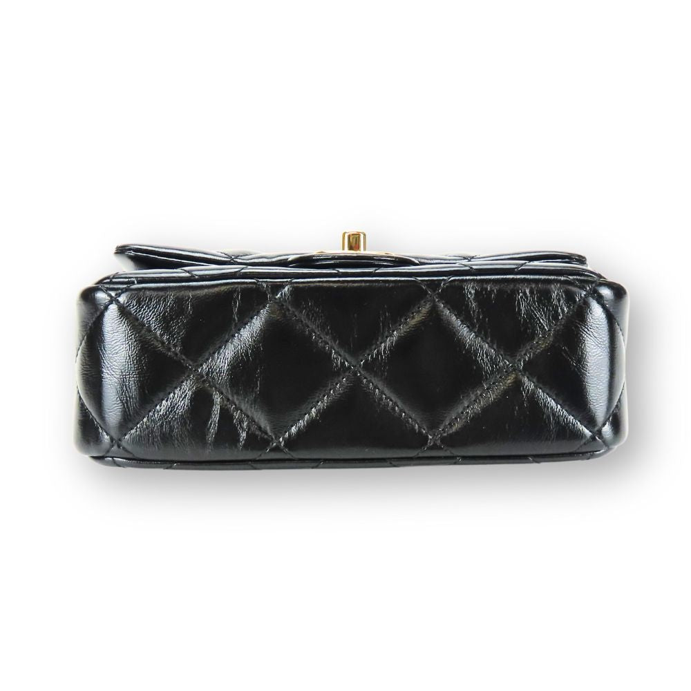 CHANEL Shoulder Bag lambskin black Matrasse