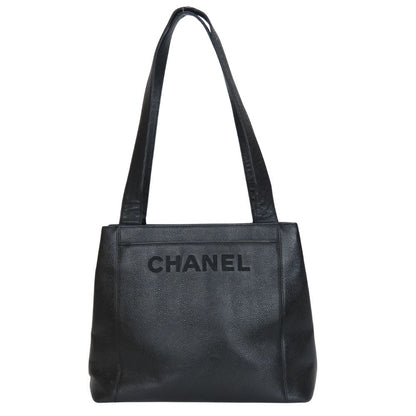 CHANEL Tote Bag Caviar skin black