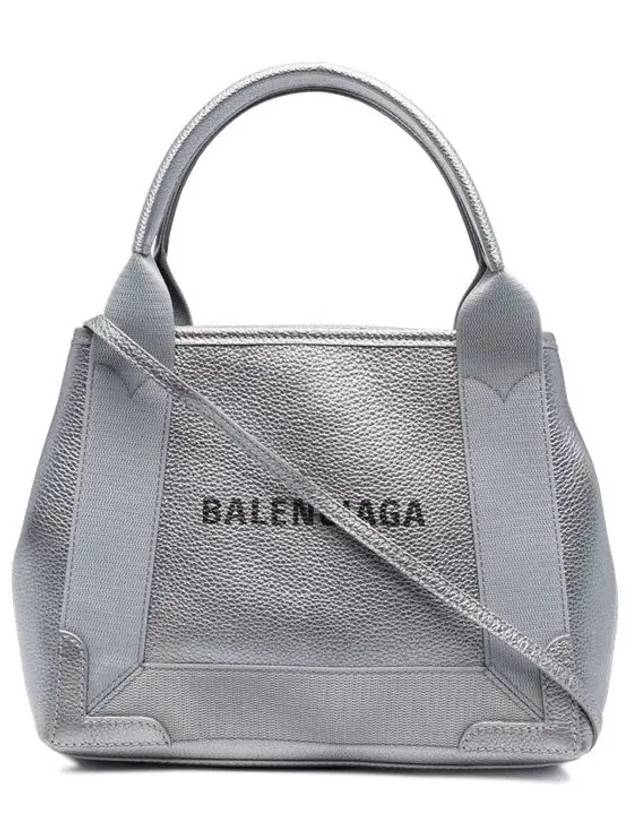 Luxury Balenciaga Trending 2025 Navy Cabas XS Leather Tote Bag Grey