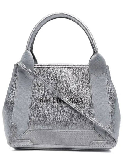 Luxury Balenciaga Trending 2025 Navy Cabas XS Leather Tote Bag Grey