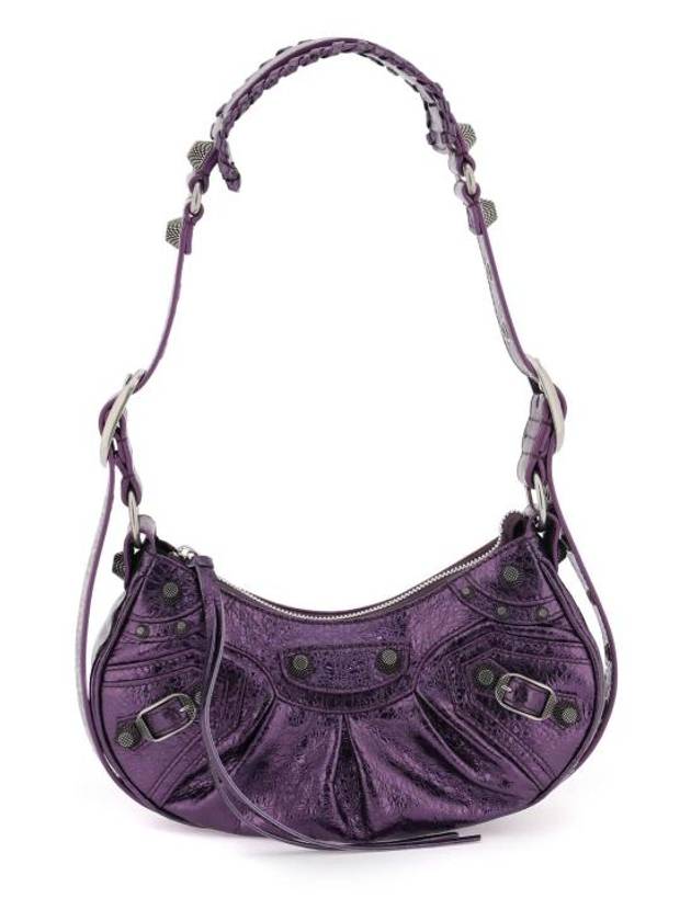 Luxury Balenciaga Trending 2025 Metallic Le Cagol XS Lambskin Shoulder Bag Purple