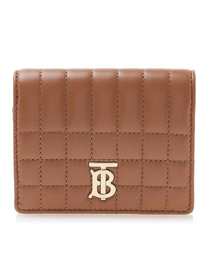 Luxury Burberry Quilted Leather Small Lola Half Wallet Brown