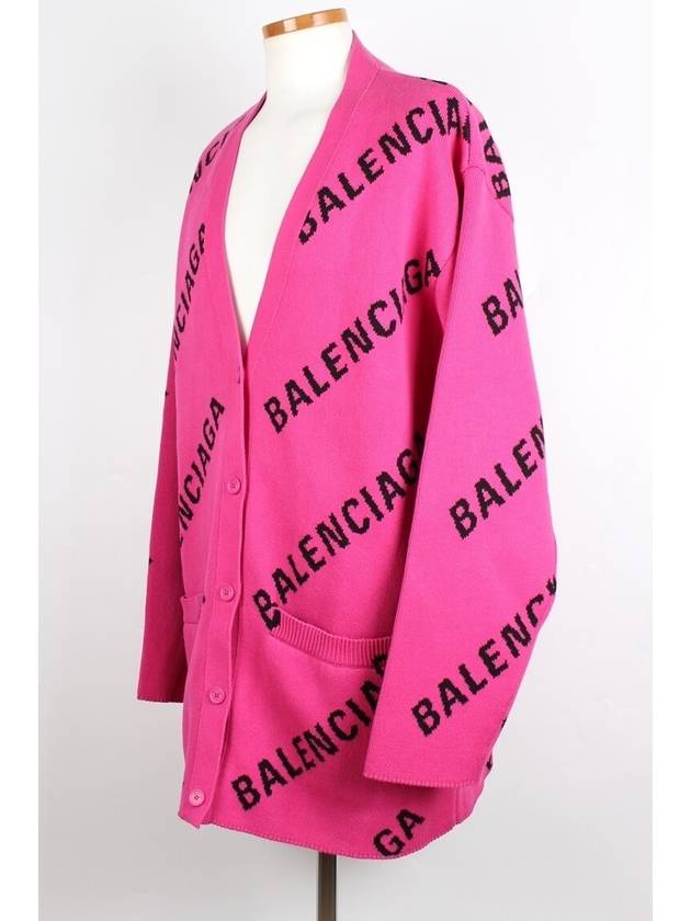 Luxury Balenciaga Trending 2025 All over multi logo cardigan M