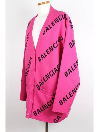Luxury Balenciaga Trending 2025 All over multi logo cardigan M