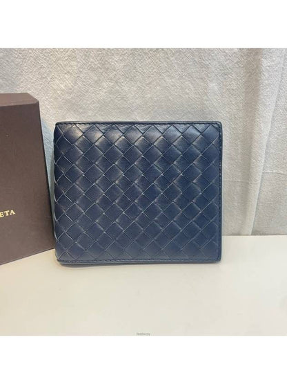 Luxury Bottega Veneta New level Intrecciato Navy Men s Bicycle Wallet