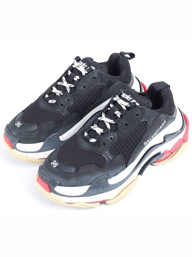 Luxury Balenciaga Trending 2025 Triple S black red sneakers 36 230