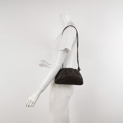 Bottega Veneta Pouch Mini Intrecciato Raisin Purple Brown Lambskin Leather Crossbody Bag