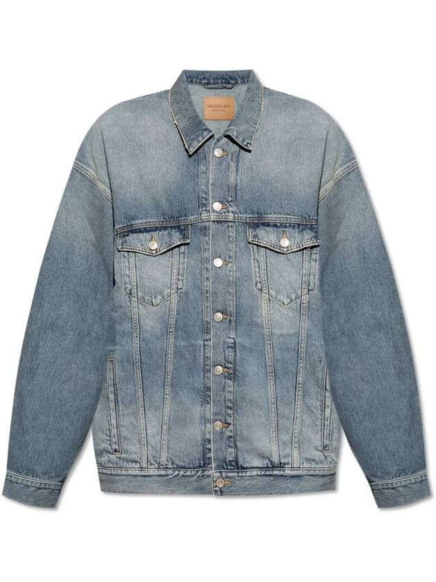 Luxury Balenciaga Trending 2025 Oversized Fit Denim Jacket Blue