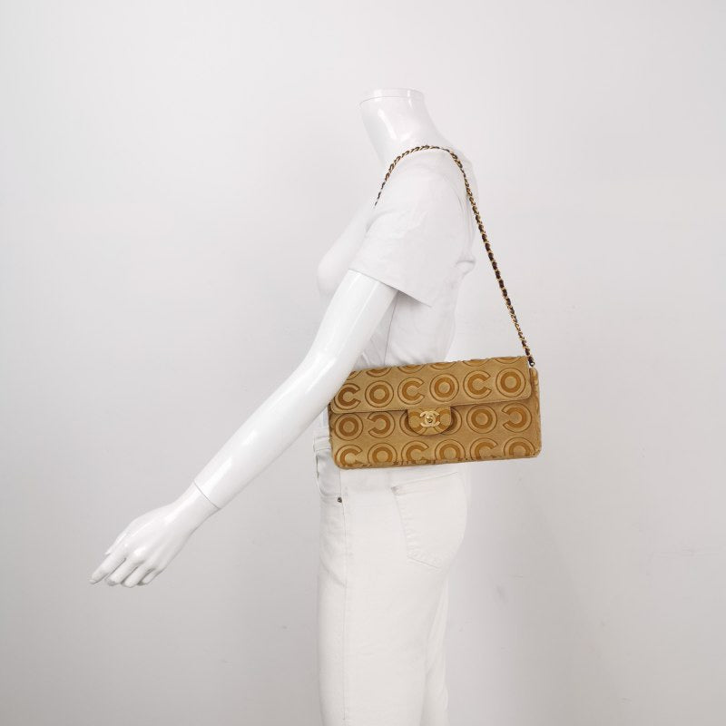 Chanel East West Rare Tan Brown Pony-hair Calfskin Leather CC Logo