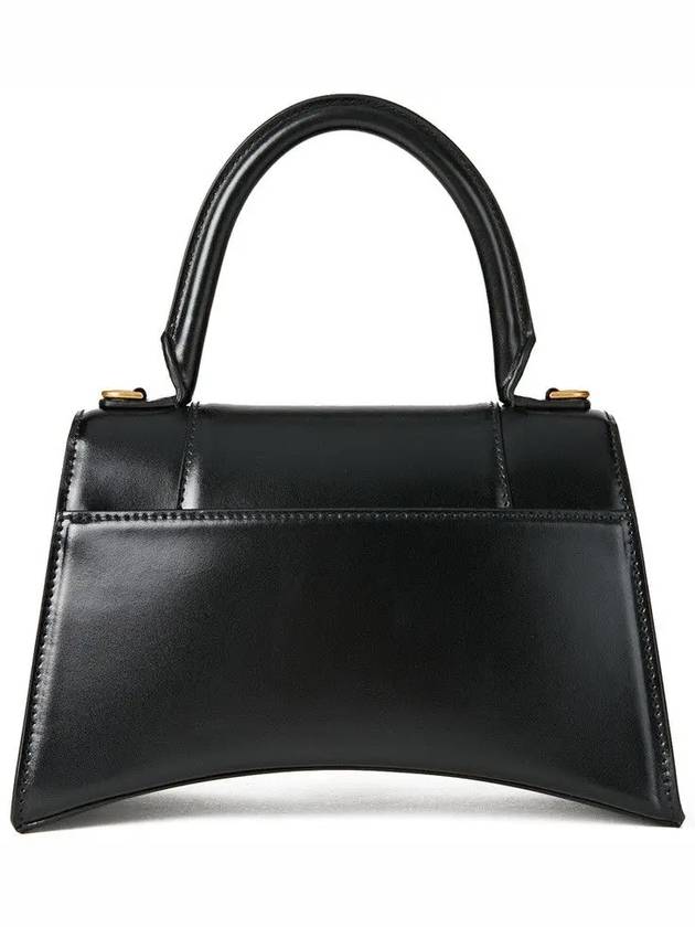 Luxury Balenciaga Trending 2025 Hourglass Small Tote Bag in Shiny Box Calfskin Black