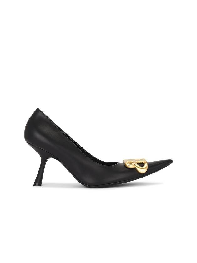 Luxury Balenciaga Trending 2025 Women's Logo Plaque Pointed toe Heels BLACK