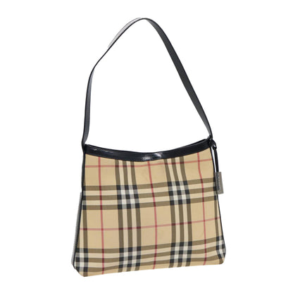 Luxury Burberry Nova Check Shoulder Bag PVC Beige Auth 88400