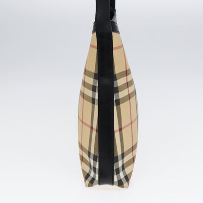Luxury Burberry Nova Check Shoulder Bag PVC Beige Auth 88400
