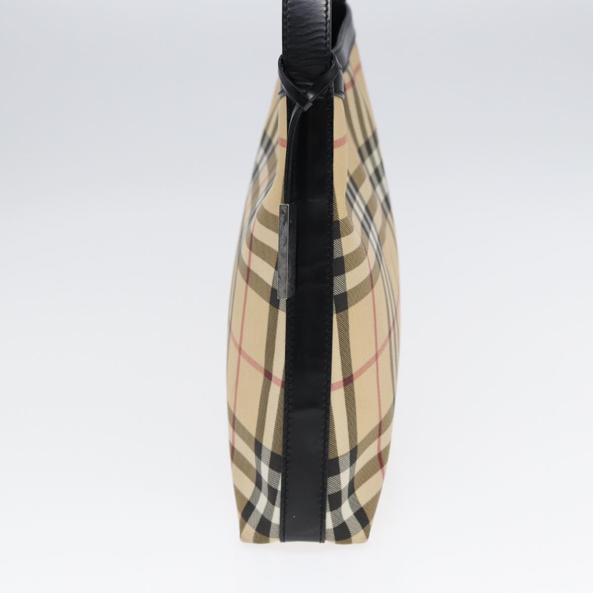 Luxury Burberry Nova Check Shoulder Bag PVC Beige Auth 88400