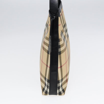 Luxury Burberry Nova Check Shoulder Bag PVC Beige Auth 88400