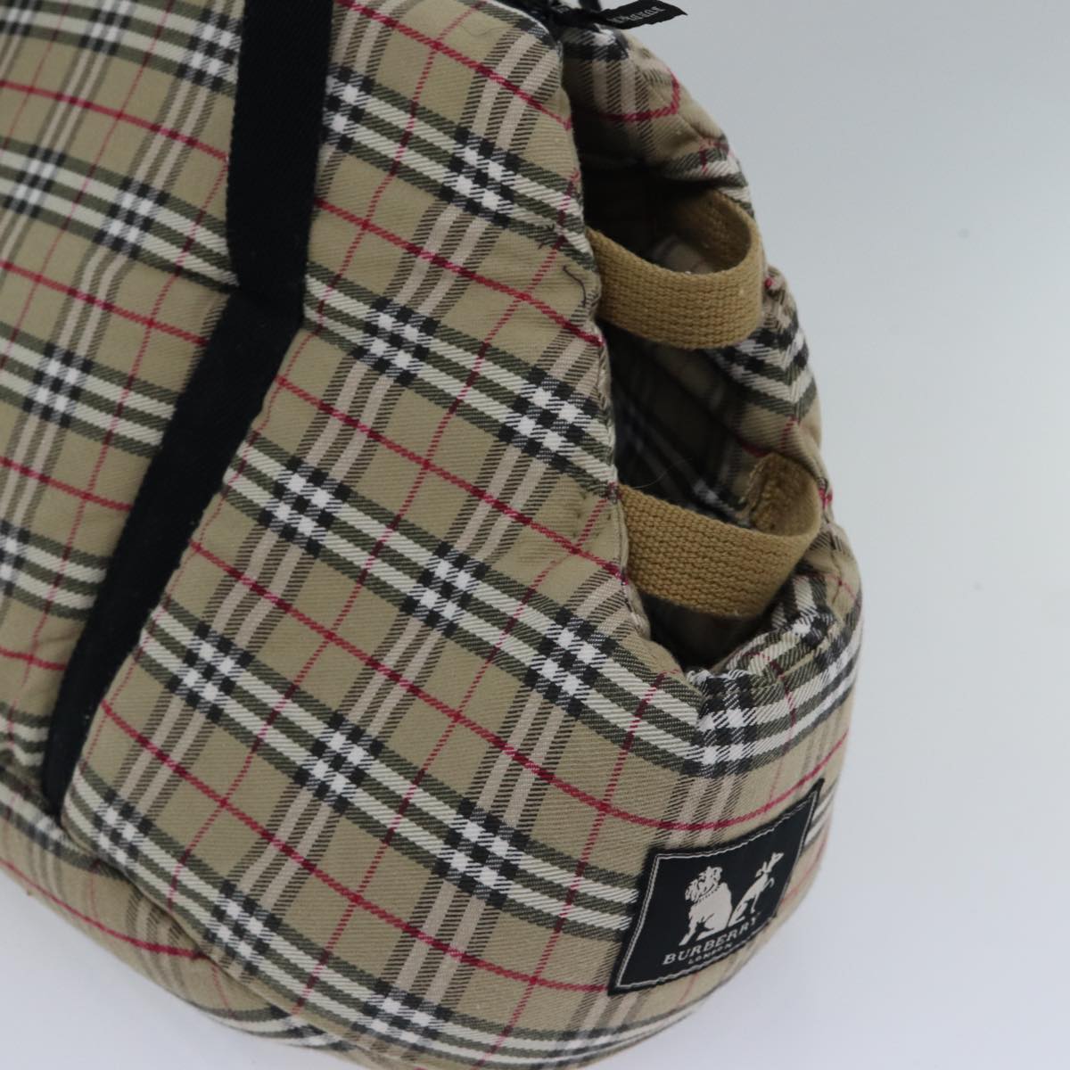Luxury Burberry Nova Check Pet Case Canvas Beige Auth 88722