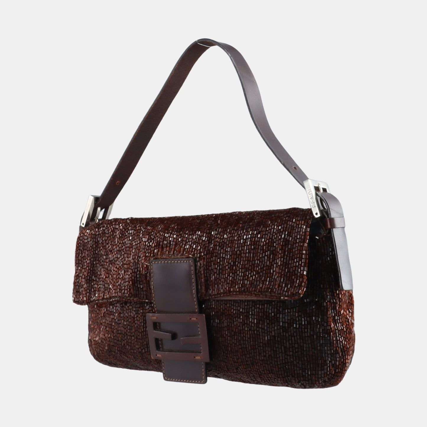 FENDI Baguette chocolate brown beads excellent condition