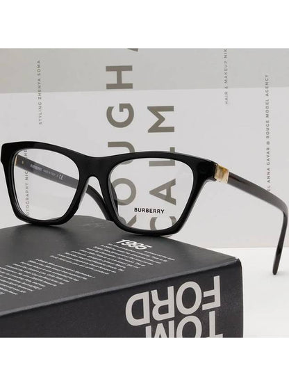 Luxury Burberry Eyewear Demo Square Eyeglasses Black