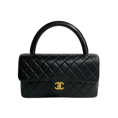 CHANEL Handbag lambskin black Matrasse